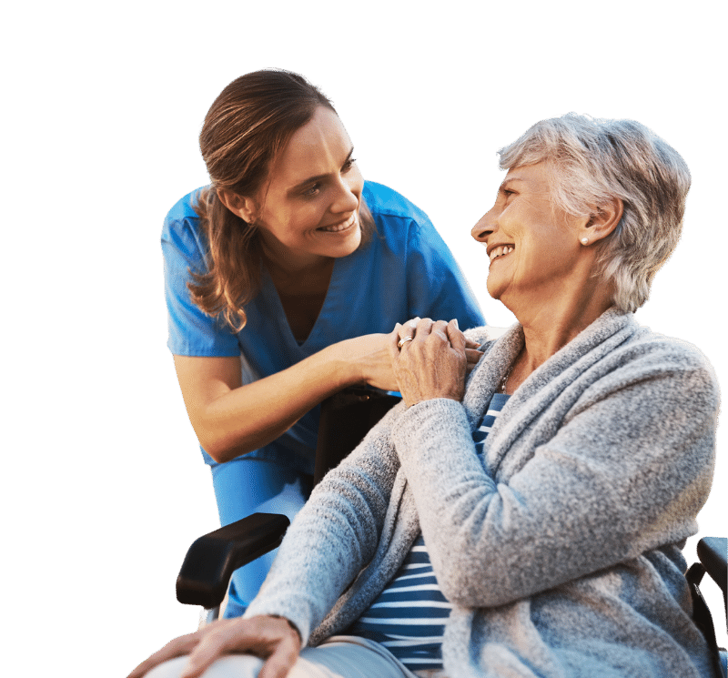 Dementia patient being cared for by nurse